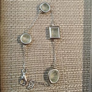Delicate Prehinite and Sterling Silver bracelet
